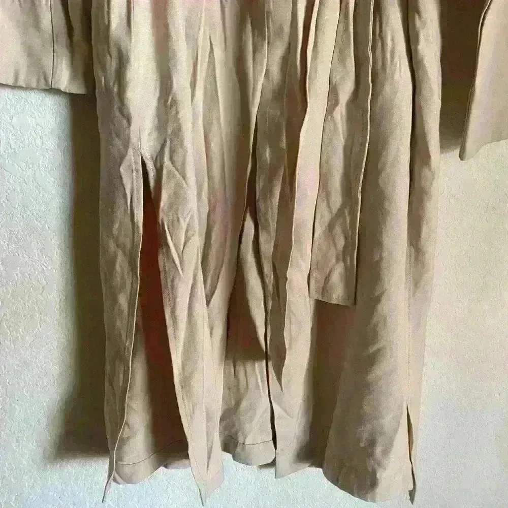 Sage Beige Trench Coat - Lightweight Longline Women's Trench - Picture 5 of 9